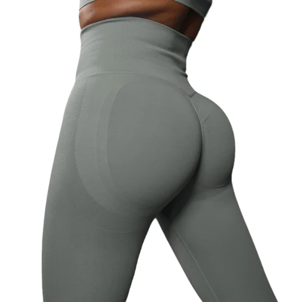 Smiling Face Yoga Dress: High Waist, Tight Fit, Peach Hip Training Pants For Women - Image 5