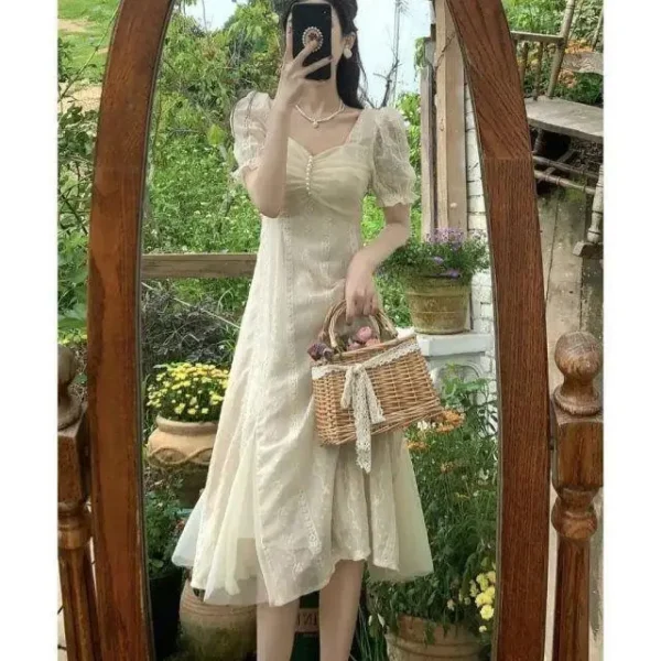 Coffee Break French Dress Platycodon First Love Dress Retro Gentle Salty Sweet Chic Skirt Fairy Super Fairy - Image 4