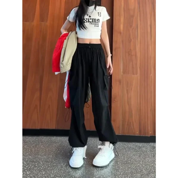 Sweatpants Women'S Spring And Autumn New Banana Pants Hiphop Jazz Dance Casual Loose Wide-Leg Tooling Pants Tide - Image 2