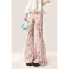 Kf S90D9Fa0Cb8114Bdfab00Bc2Dc1C61894L Pink Ice Silk Micro Pull Pants Women S Summer Thin Cool Casual High Waisted Speaker Slim