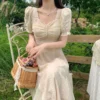 Kf Sb4Faab49F57F40Dba881F062E91Dac9Ez Coffee Break French Dress Platycodon First Love Dress Retro Gentle Salty Sweet Chic Skirt Fairy Super