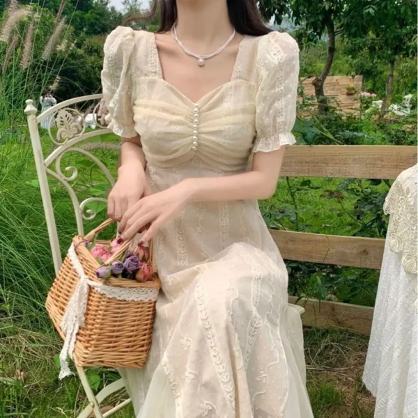 Coffee Break French Dress Platycodon First Love Dress Retro Gentle Salty Sweet Chic Skirt Fairy Super Fairy