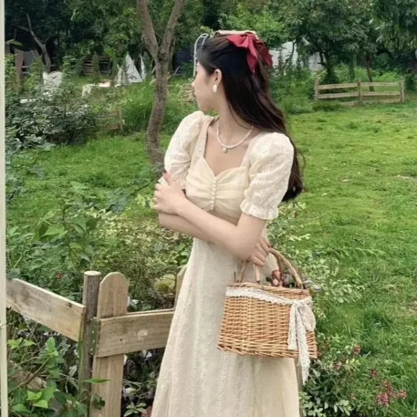 Coffee Break French Dress Platycodon First Love Dress Retro Gentle Salty Sweet Chic Skirt Fairy Super Fairy - Image 3