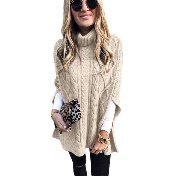 New Turtleneck Solid Color Street Hipster Sweater Loose Fashion Sweater Women'S Shawl - Image 11