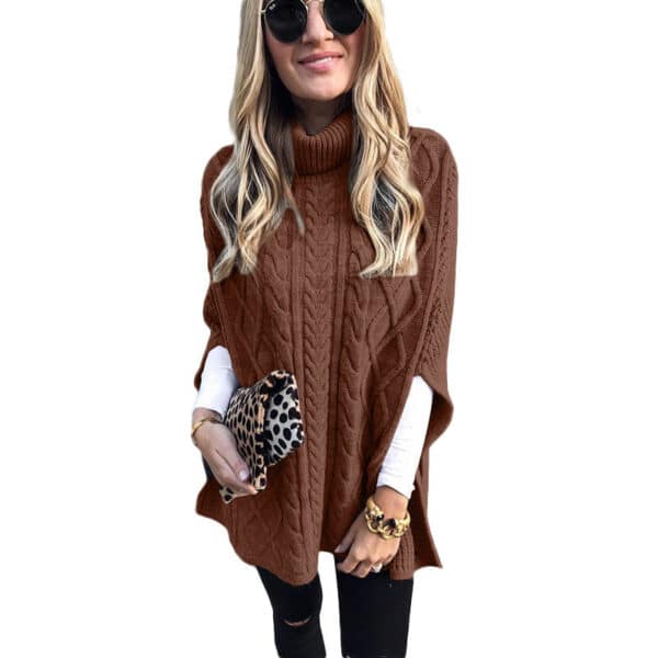 New Turtleneck Solid Color Street Hipster Sweater Loose Fashion Sweater Women'S Shawl - Image 6