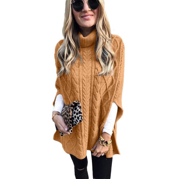 New Turtleneck Solid Color Street Hipster Sweater Loose Fashion Sweater Women'S Shawl - Image 7