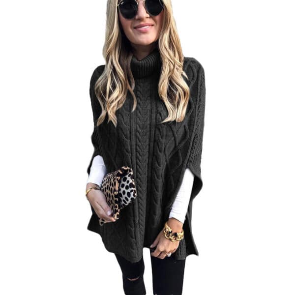 New Turtleneck Solid Color Street Hipster Sweater Loose Fashion Sweater Women'S Shawl - Image 10