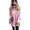 New Turtleneck Solid Color Street Hipster Sweater Loose Fashion Sweater Women's Shawl - Lotus PurPle, L
