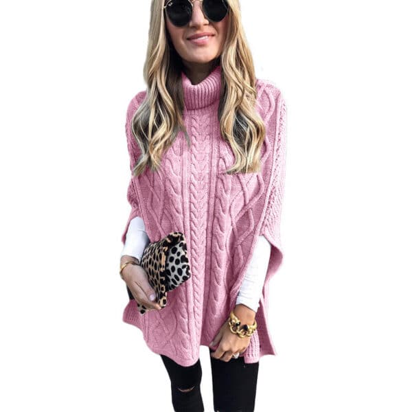 New Turtleneck Solid Color Street Hipster Sweater Loose Fashion Sweater Women'S Shawl - Image 16