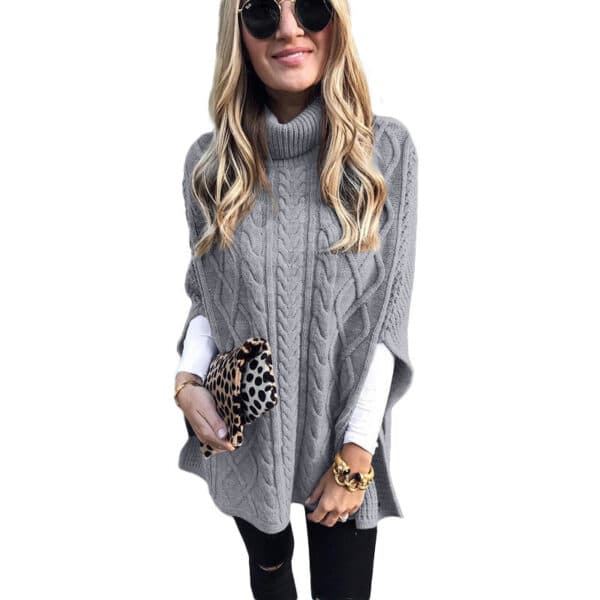 New Turtleneck Solid Color Street Hipster Sweater Loose Fashion Sweater Women'S Shawl - Image 9