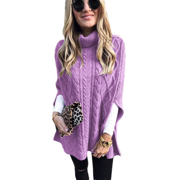 New Turtleneck Solid Color Street Hipster Sweater Loose Fashion Sweater Women'S Shawl - Image 8