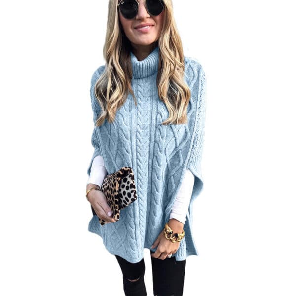 New Turtleneck Solid Color Street Hipster Sweater Loose Fashion Sweater Women'S Shawl - Image 12
