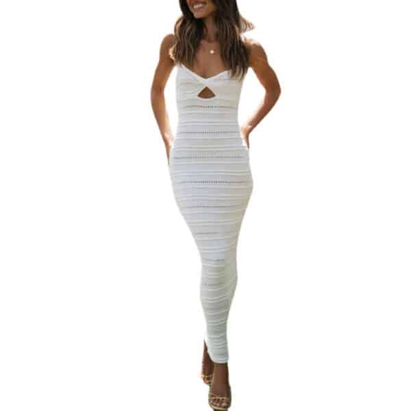 Sexy Hollow Holiday Dress Kink Knitted Medium And Long Dress - Image 5