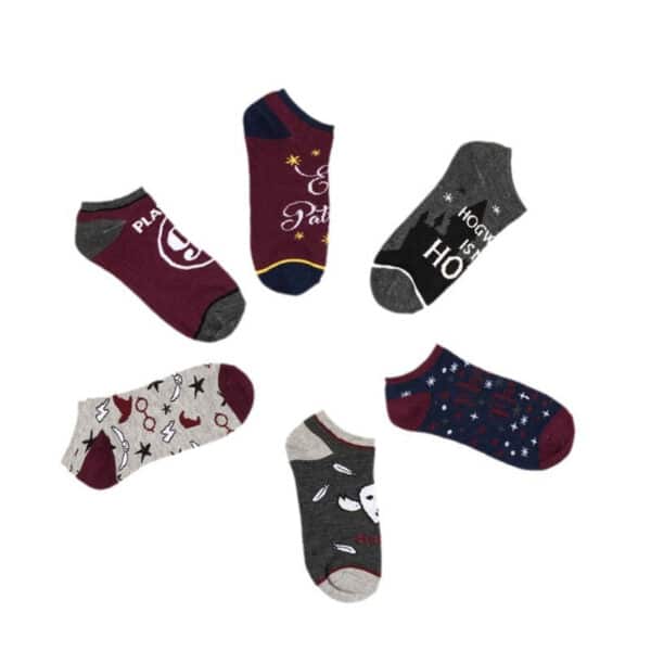 Short Socks Men'S Trendy Socks Four Seasons Harry Potter Socks Cartoon Cotton Socks Medium Boat Socks-5Prs - Image 5