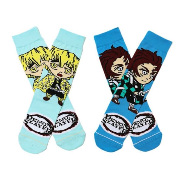 Men'S Cartoon Medium Tube Women'S Cotton Comic Socks, Stockings, Anime Trend Men'S Ghost'S Blade Socks-5Prs - Image 5