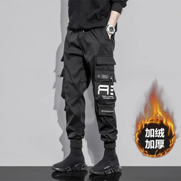 Men'S Spring And Autumn Fleece Tooling Pants: Functional Multi-Pocket Cargo Pants - Image 4