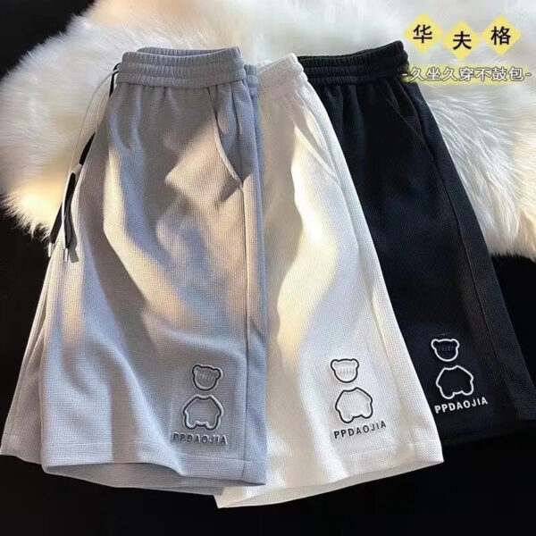 Men'S Loose Wide-Leg Waffle Basketball Shorts - Summer Trendy Brand - Image 2