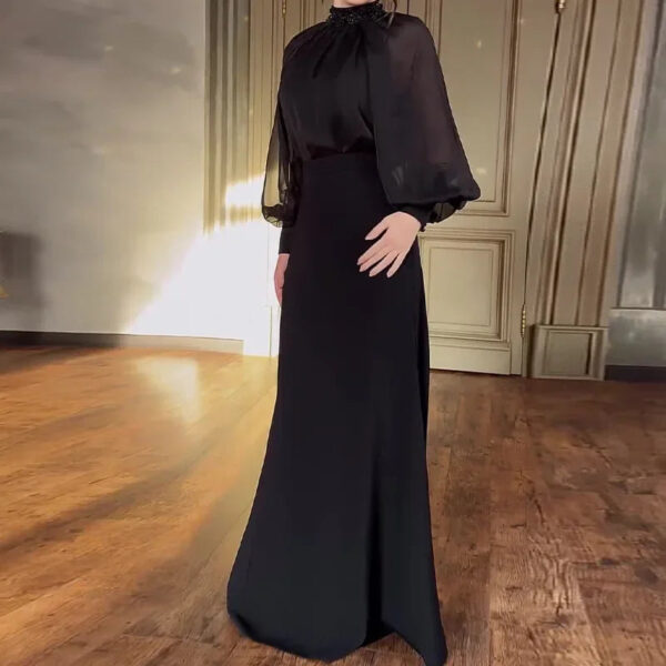 Autumn New Retro Court Style Elegant Long Dress Two-Piece Women - Image 2