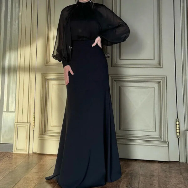Autumn New Retro Court Style Elegant Long Dress Two-Piece Women - Image 4