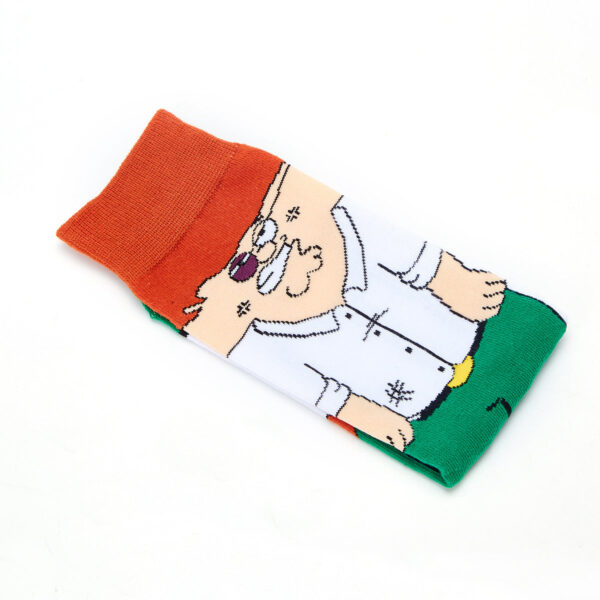 Men'S Cotton Cartoon Animation Cotton Wholesale Sports And Leisure Straight Medium Tube Tide Socks-5Prs - Image 6