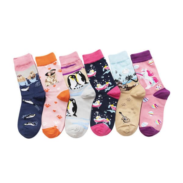 Women'S Cotton Sock Women'S Men'S Cute Pattern Socks Women'S Cartoon Trend Socks-5Prs - Image 3