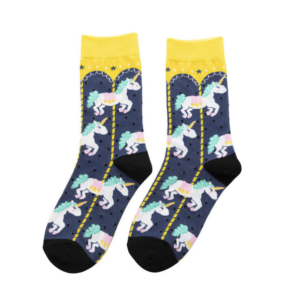 Women'S Socks Hip-Hop Trend Women'S Mid-Tube Cotton Socks Cartoon Personalized Socks Cute Man-5Prs - Image 8