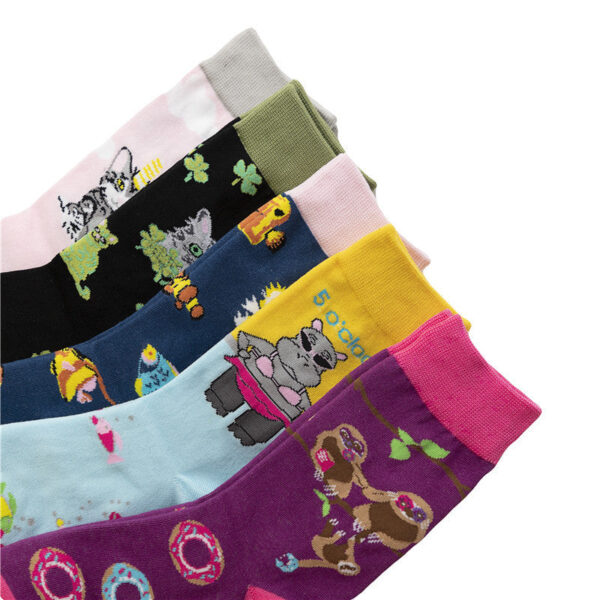 Men'S Four Seasons Women'S Socks Cotton Personality Trend Stockings Cute Women'S Tide Socks-5Prs - Image 4