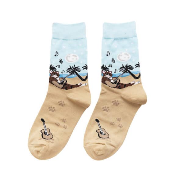 Women'S Cotton Sock Women'S Men'S Cute Pattern Socks Women'S Cartoon Trend Socks-5Prs - Image 6