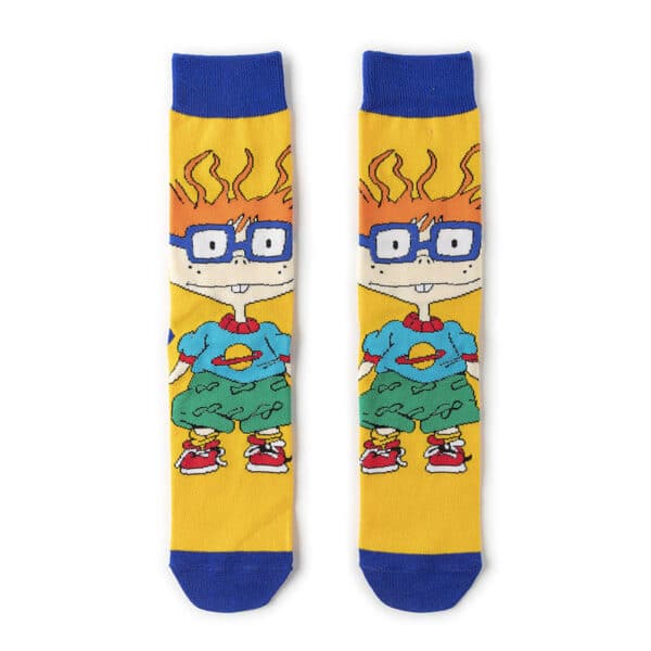 Medium Tube Personalized Animation Cartoon Comic Socks Male And Female Skateboard Cotton Socks-5Prs - Image 12