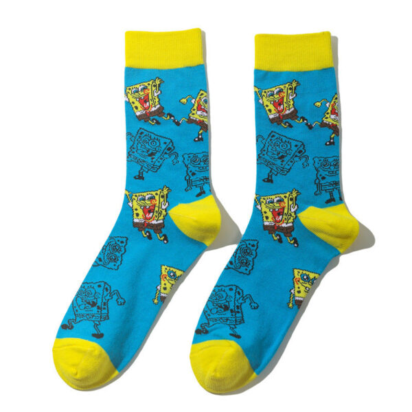 Men'S Spongebob Squarepants Women'S Medium Tube Cartoon Men'S Socks Anime Men'S Movie Women'S Personality Socks-5Prs - Image 9