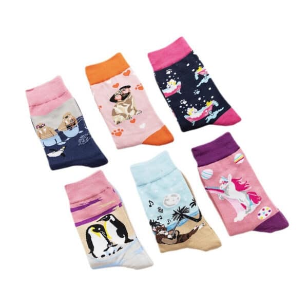 Women'S Cotton Sock Women'S Men'S Cute Pattern Socks Women'S Cartoon Trend Socks-5Prs - Image 5