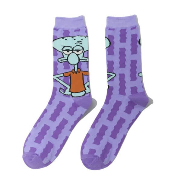 Male Personality Medium Tube Cotton Sponge Cartoon Crab Boss Female Cartoon Long Tube Animation Men'S Socks-5Prs - Image 9