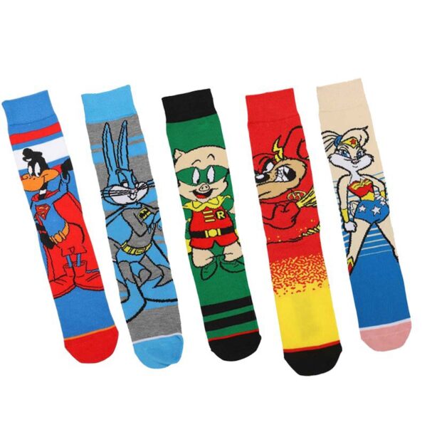 Men'S Tide Socks Animation Cartoon Cotton Bugs Bunny Socks Women'S Medium Tube Casual Four Seasons Medium Tube-5Prs - Image 3