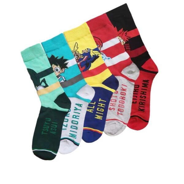 Men'S Medium Tube Wholesale Four Seasons Animation Men'S Socks Hero College Women Ins Cotton Casual Socks-5Prs - Image 4
