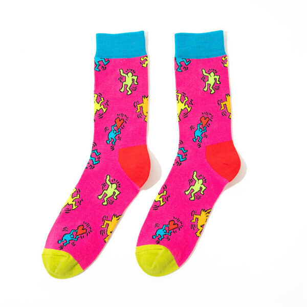 Male Medium Tube Personality Pattern Men'S Animation Women'S Wholesale Socks Long Tube Comic Film Socks-5Prs - Image 8