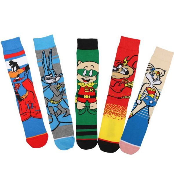 Men'S Tide Socks Animation Cartoon Cotton Bugs Bunny Socks Women'S Medium Tube Casual Four Seasons Medium Tube-5Prs - Image 2