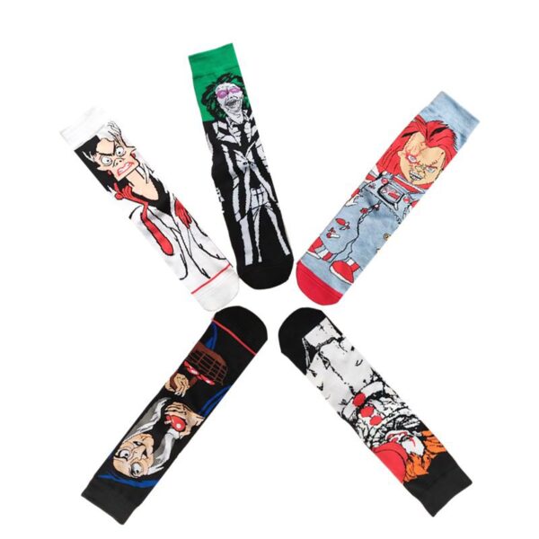 Men'S Wholesale Four Seasons Animation Medium Tube Large Trendy Socks Men'S Women'S Creative Socks-5Prs - Image 4