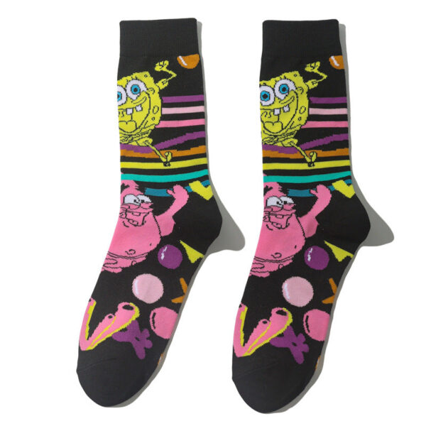 Men'S Spongebob Squarepants Women'S Medium Tube Cartoon Men'S Socks Anime Men'S Movie Women'S Personality Socks-5Prs - Image 6