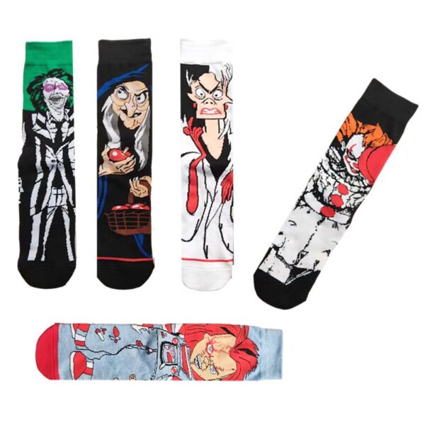 Men'S Wholesale Four Seasons Animation Medium Tube Large Trendy Socks Men'S Women'S Creative Socks-5Prs - Image 3