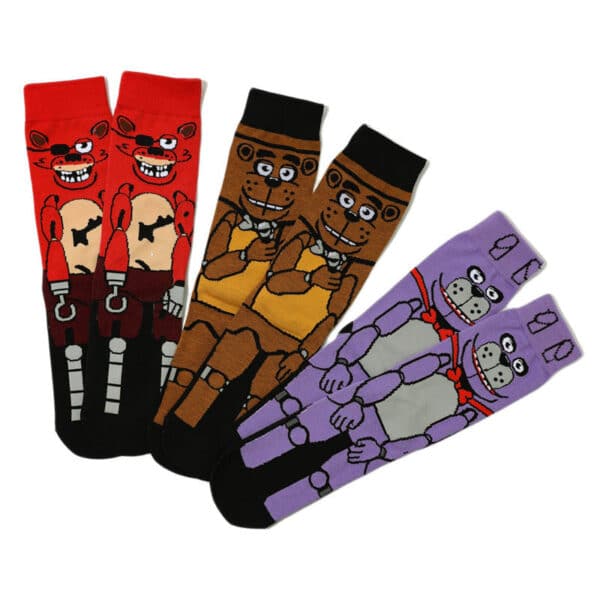 Male Cartoon Animation Cotton Socks Sports Female Robot Dog Casual Medium Tube Men'S Socks Comic Socks-5Prs - Image 2