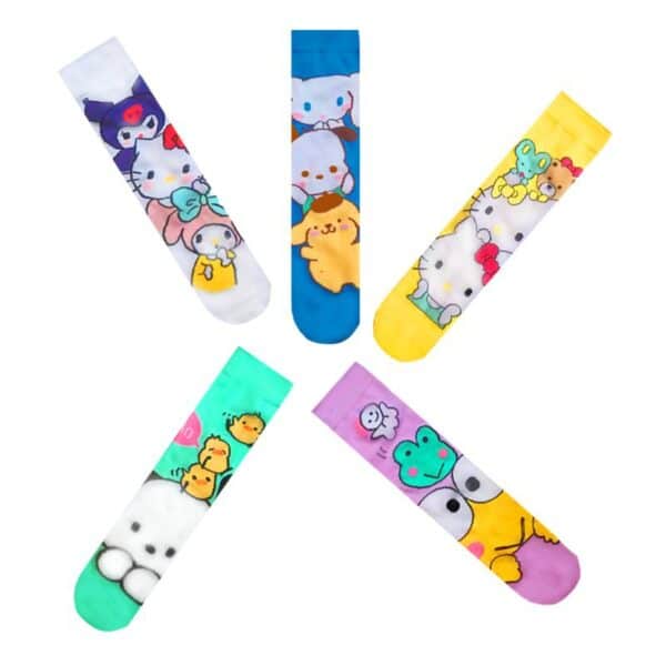 Women'S Four Seasons Women'S Cotton Animation Male Manufacturer Hello Kitty Ins Trendy Socks Men'S Socks-5Prs - Image 2