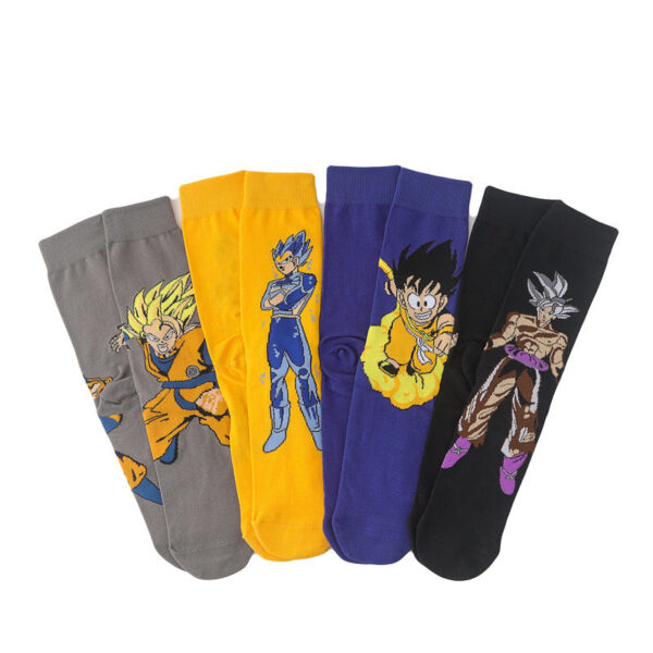 Men'S Dragon Ball Socks Animation Movie Medium Tube Cotton Socks Cartoon Women'S Stockings Men'S Socks Trend Cotton Socks-5Prs - Image 4
