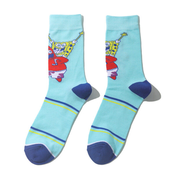 Men'S Spongebob Squarepants Women'S Medium Tube Cartoon Men'S Socks Anime Men'S Movie Women'S Personality Socks-5Prs - Image 12