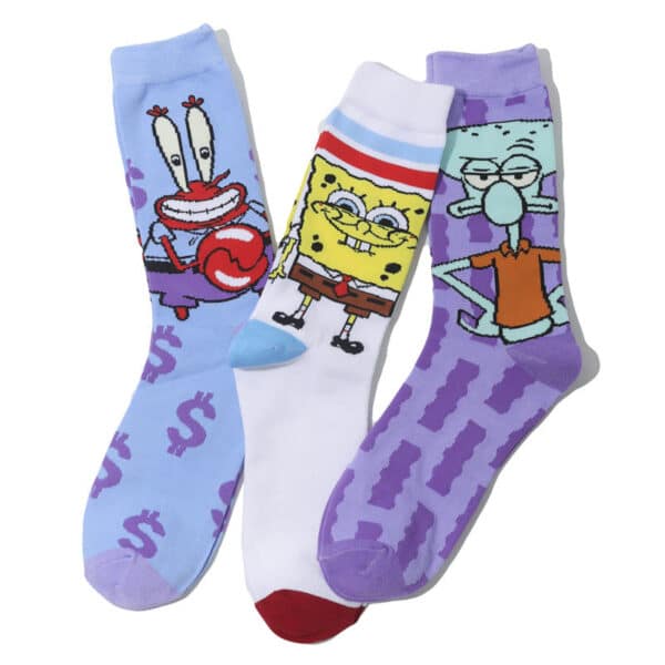 Male Personality Medium Tube Cotton Sponge Cartoon Crab Boss Female Cartoon Long Tube Animation Men'S Socks-5Prs - Image 4