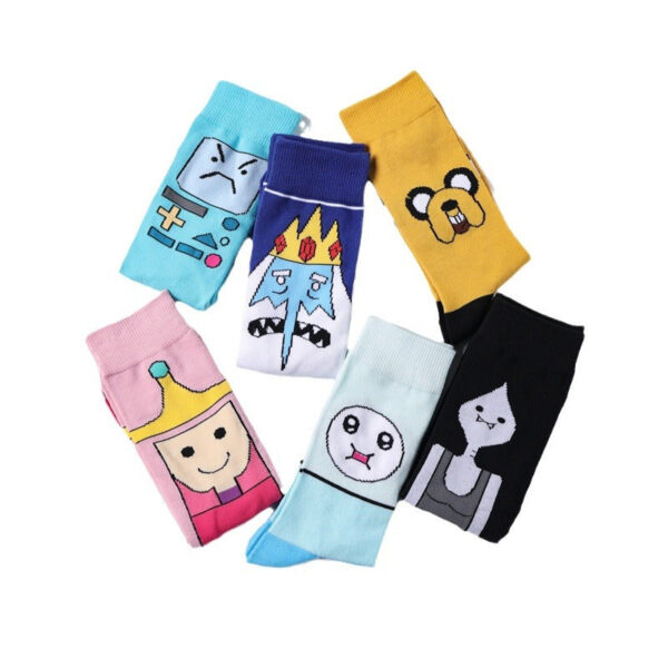 Cotton Men'S Large Size Four-Season Socks Casual Cartoon Trendy Socks Men'S Socks Women'S Ins Socks-5Prs - Image 5