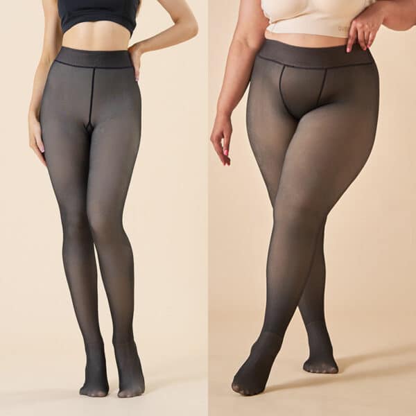 Out Wear Transparent Autumn And Winter Skin Through Large Size Leggings Velvet Female Flight Attendant Gray Bare Legs Thickened Pantyhose - Image 14