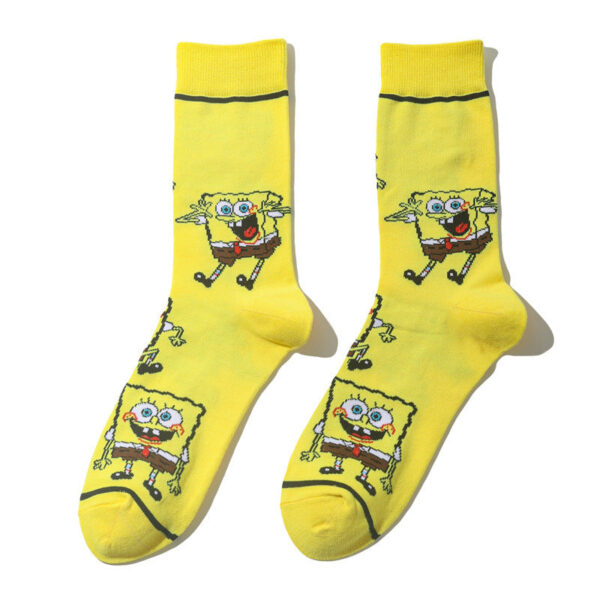 Men'S Spongebob Squarepants Women'S Medium Tube Cartoon Men'S Socks Anime Men'S Movie Women'S Personality Socks-5Prs - Image 8