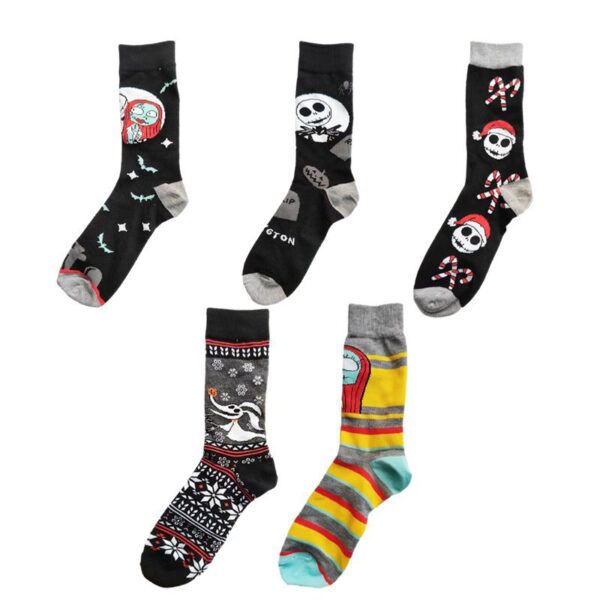 Men'S Wholesale Cotton Socks Large Size Cotton Animation Four Seasons Manufacturers Casual Halloween Beautiful Women Socks-5Prs - Image 2