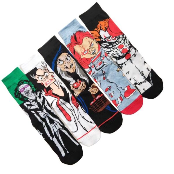 Men'S Wholesale Four Seasons Animation Medium Tube Large Trendy Socks Men'S Women'S Creative Socks-5Prs - Image 2