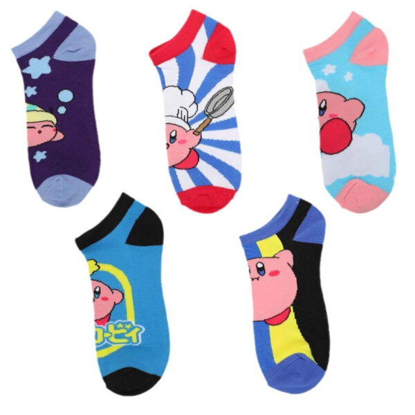 Female Wholesale Male Star Kirby Tide Socks Manufacturer Socks Cartoon Four Seasons Boat Socks Cute Cotton Short Socks-5Prs - Image 5